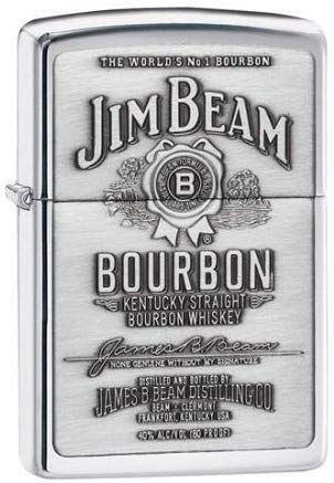 Zippo Jim Beam Pewter Emblem High Polish