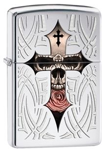 Zippo Skull Cross