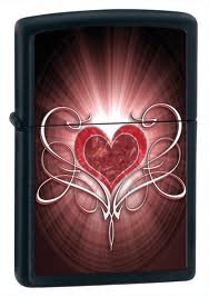 Zippo Love Heart Black Matte