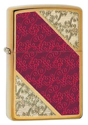 Zippo Damask Brushed Brass