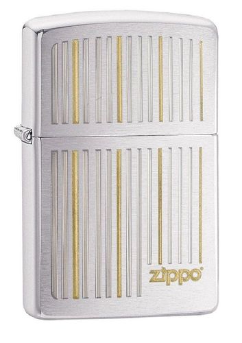 Zippo Lines Brushed Chrome