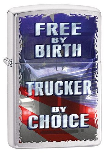 Zippo Free By Birth Brushed Chrome