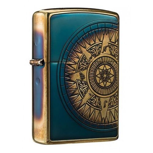 Compass and Nautical Chart Burning Brass