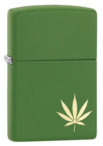 Zippo Marijuana Leaf on the Side