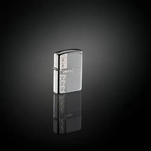 Sterling Silver Zippo Diamond Design