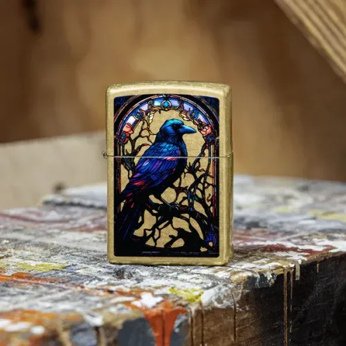 Stained Glass Raven Design