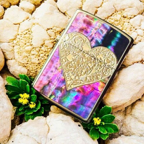 Heart & Abalone Shell Inlay