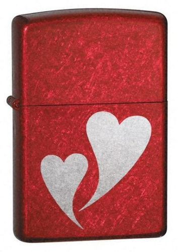 Zippo Double Hearts Candy Apple Red