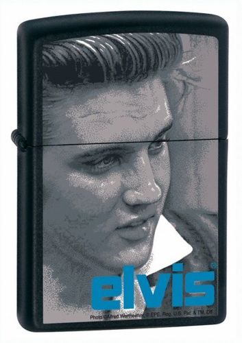 Zippo Elvis Blue Black Matte