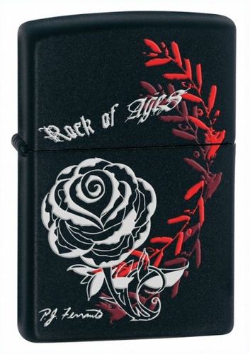 Zippo Rose Black Matte