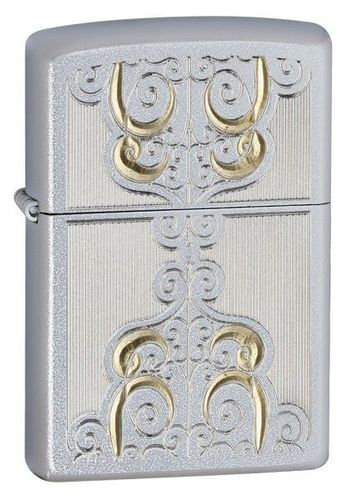 Zippo Two-Tone Swirl Satin Chrome