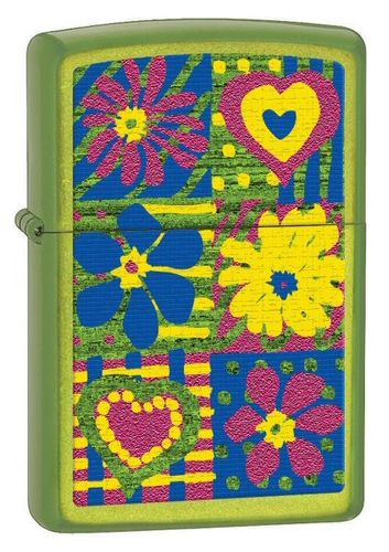 Zippo Hearts and Flowers Lurid