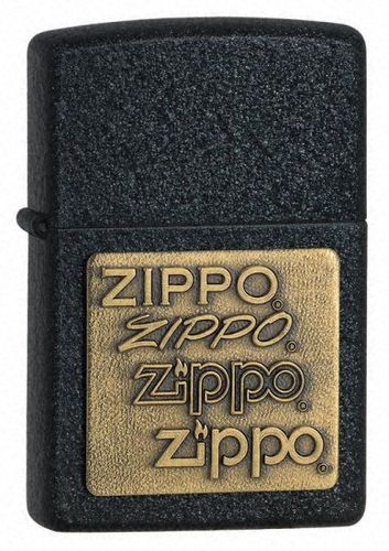 Black Crackle® Gold Zippo Logo