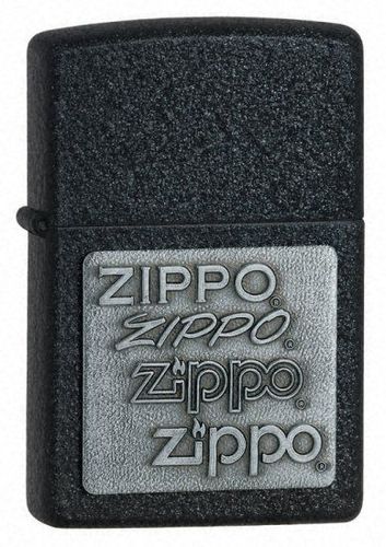 Black Crackle® Silver Zippo Logo