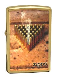 Zippo Classic Brushed Brass Bulletts Windproof Pocket