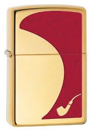 Pipe Lighter Red High Polish Brass