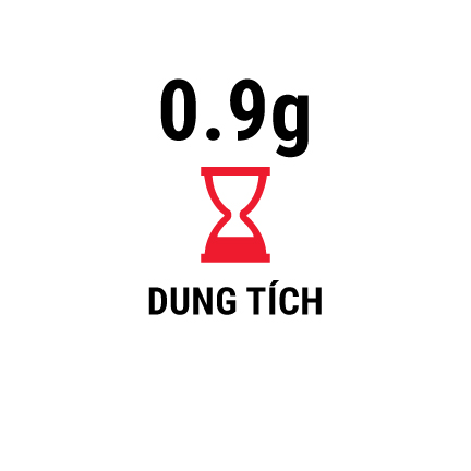 0.9 grams fill capacity