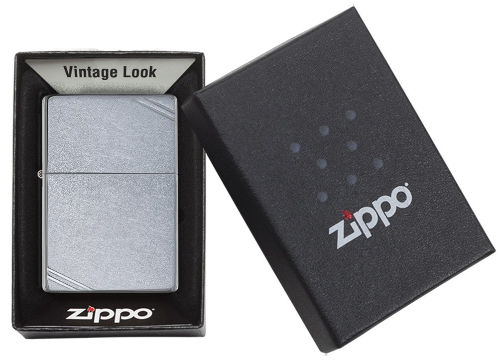 Zippo Street Chrome Vintage with Slashes