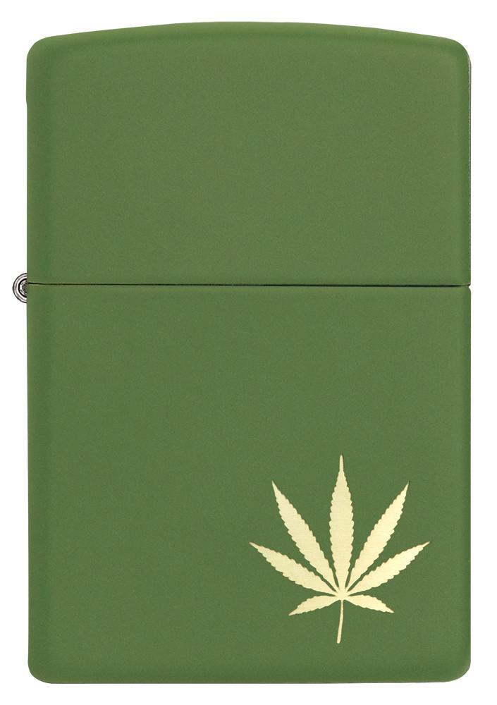 Zippo Marijuana Leaf on the Side