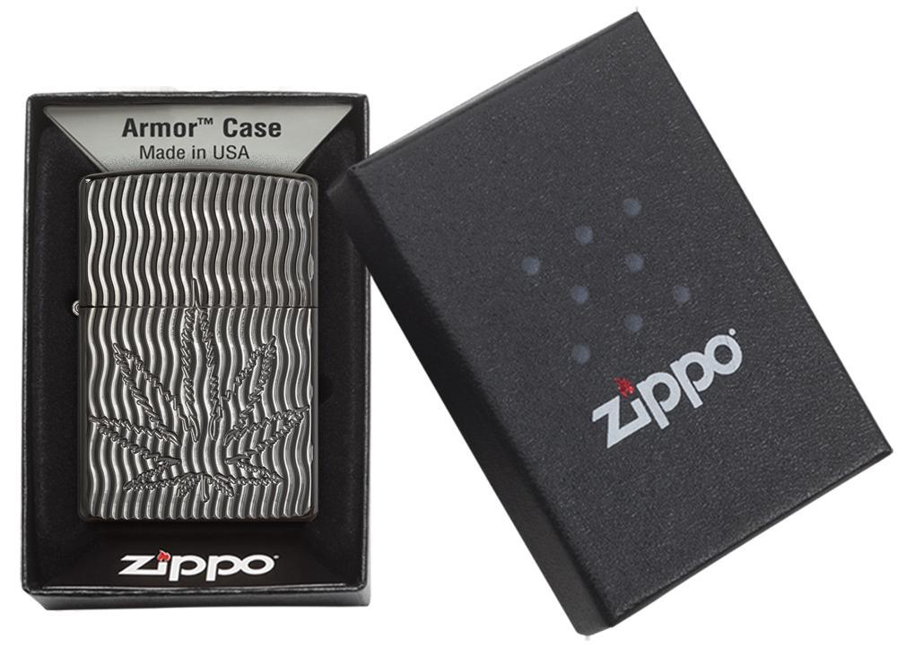 Zippo Armor Marijuana Leaf