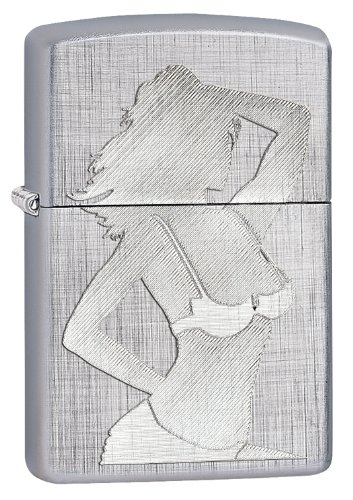 Zippo Silhouette Pocket Lighter, Linen Weave