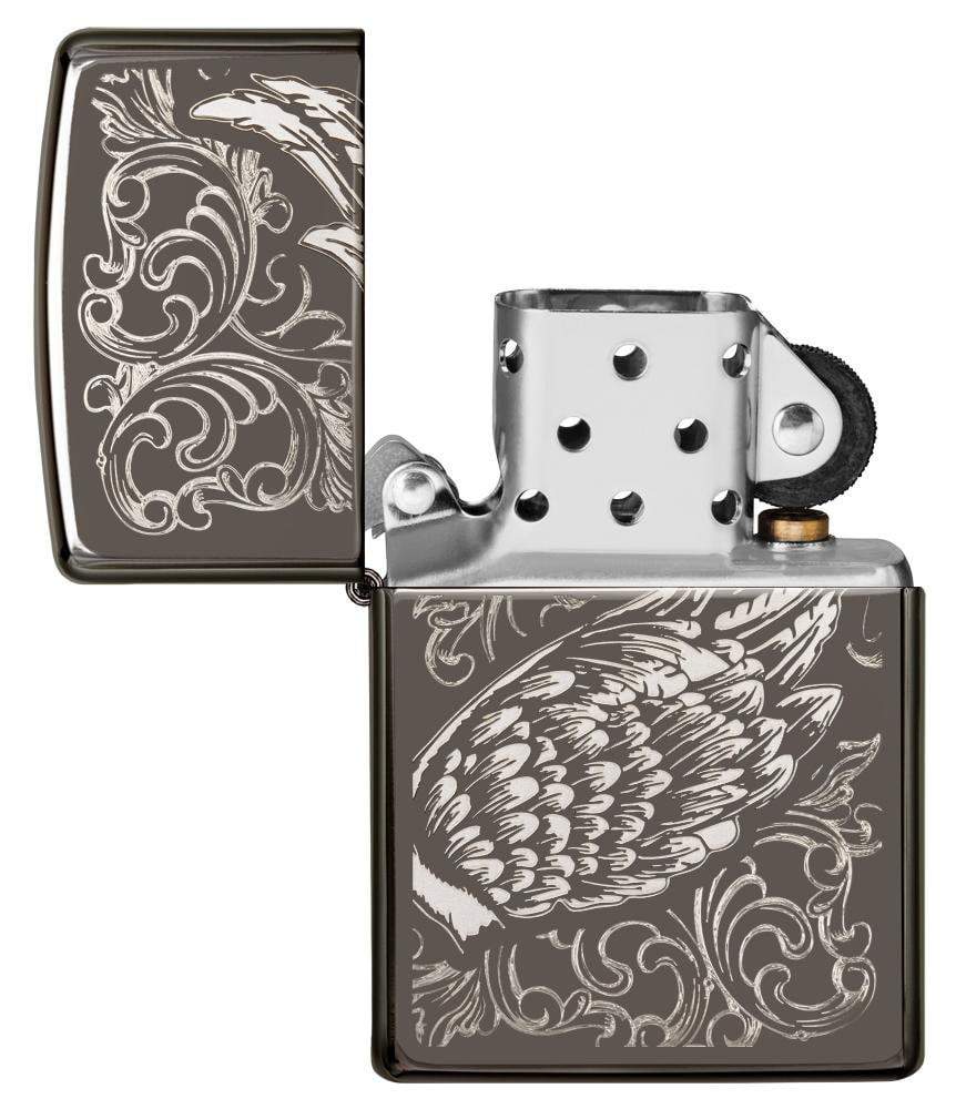 Zippo Filigree Flame and Wing Design