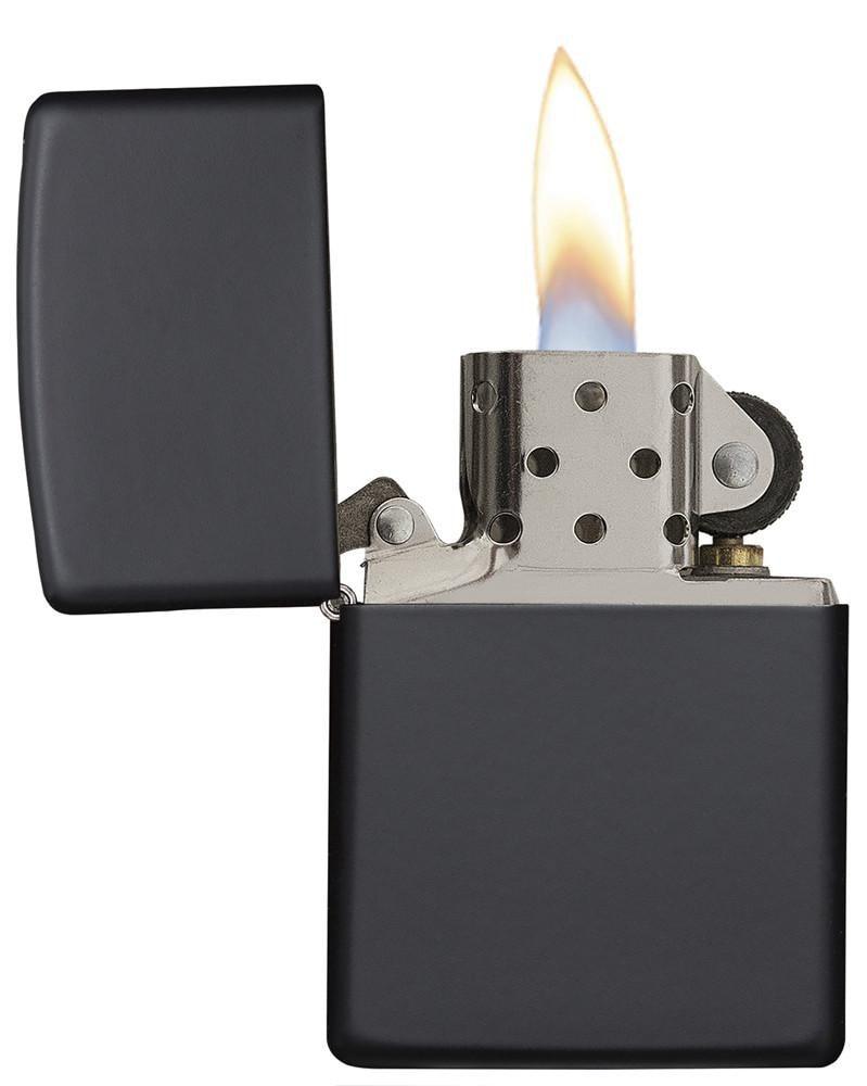 Combo 4 sản phẩm : Bật lửa Zippo Black Matte 218+Xăng+Đá+Bấc