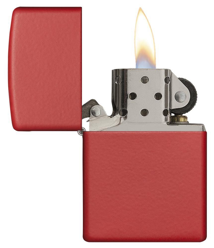 Combo 4 sản phẩm: Bật lửa Zippo Matte Red 233+Xăng+Đá+Bấc