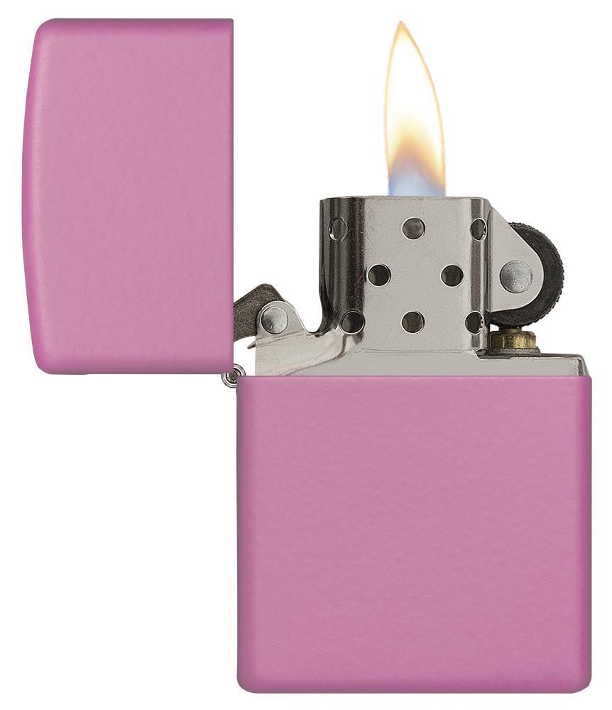 Combo 4 sản phẩm : Bật lửa Zippo Classic Matte Pink 238+Xăng+Đá+Bấc