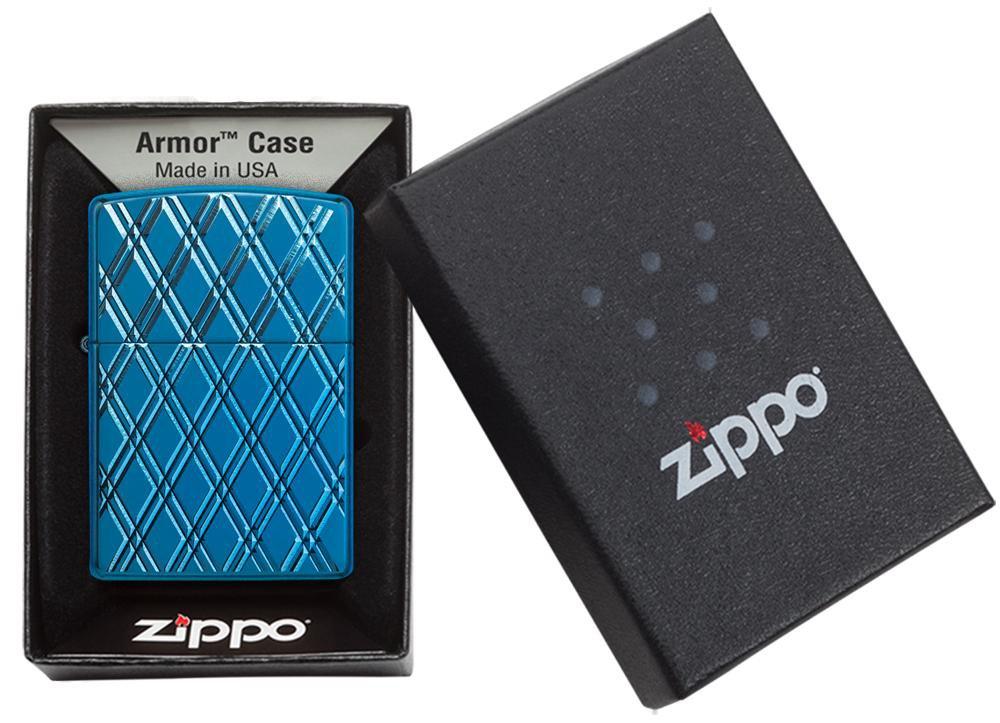 Zippo Armor® High Polish Blue Diamonds