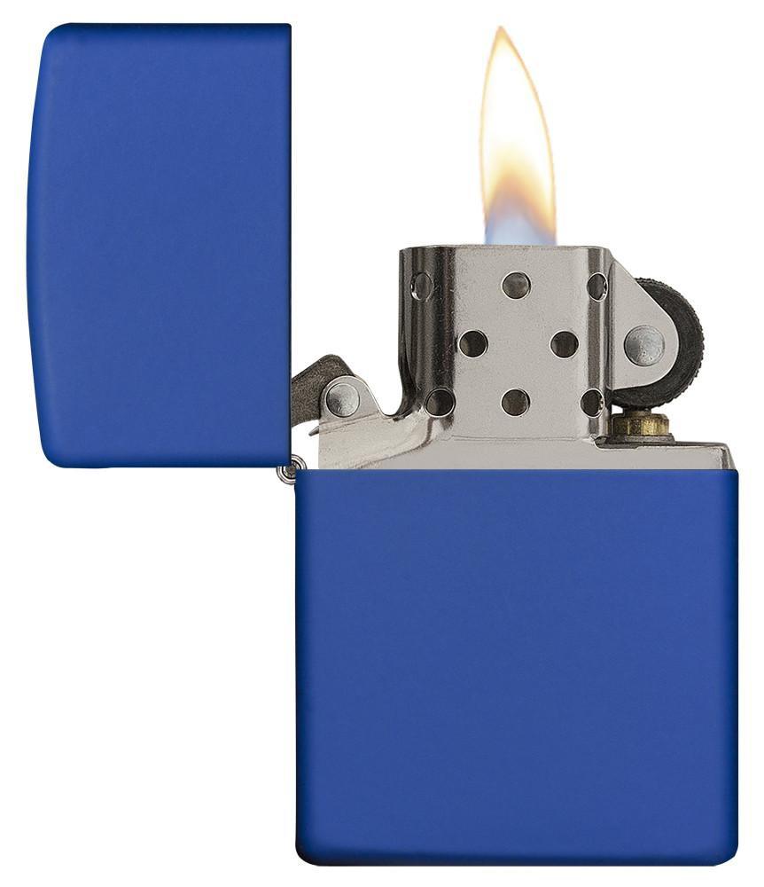 Combo 4 sản phẩm: Bật lửa Zippo Classic Royal Blue Matte 229+Xăng+Đá+Bấc