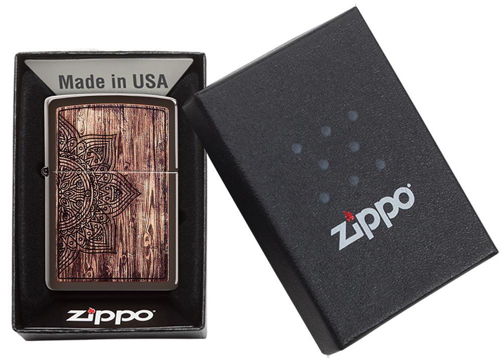 Zippo Wood Mandala Design