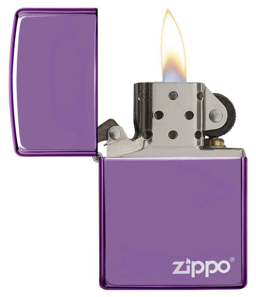 Zippo Classic High Polish Purple Logo