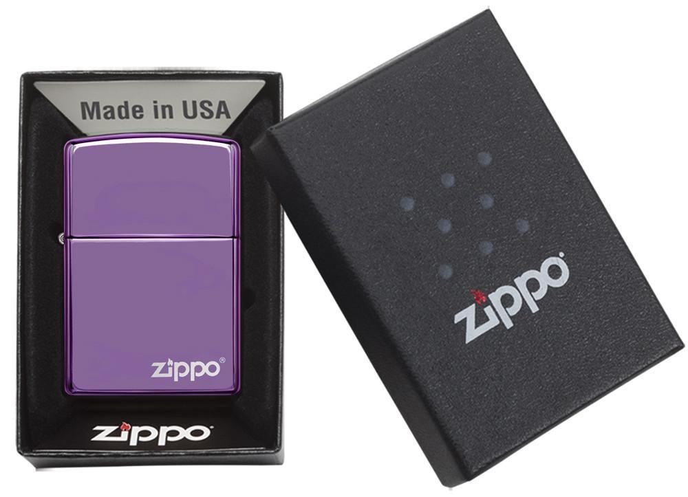 Zippo Classic High Polish Purple Logo