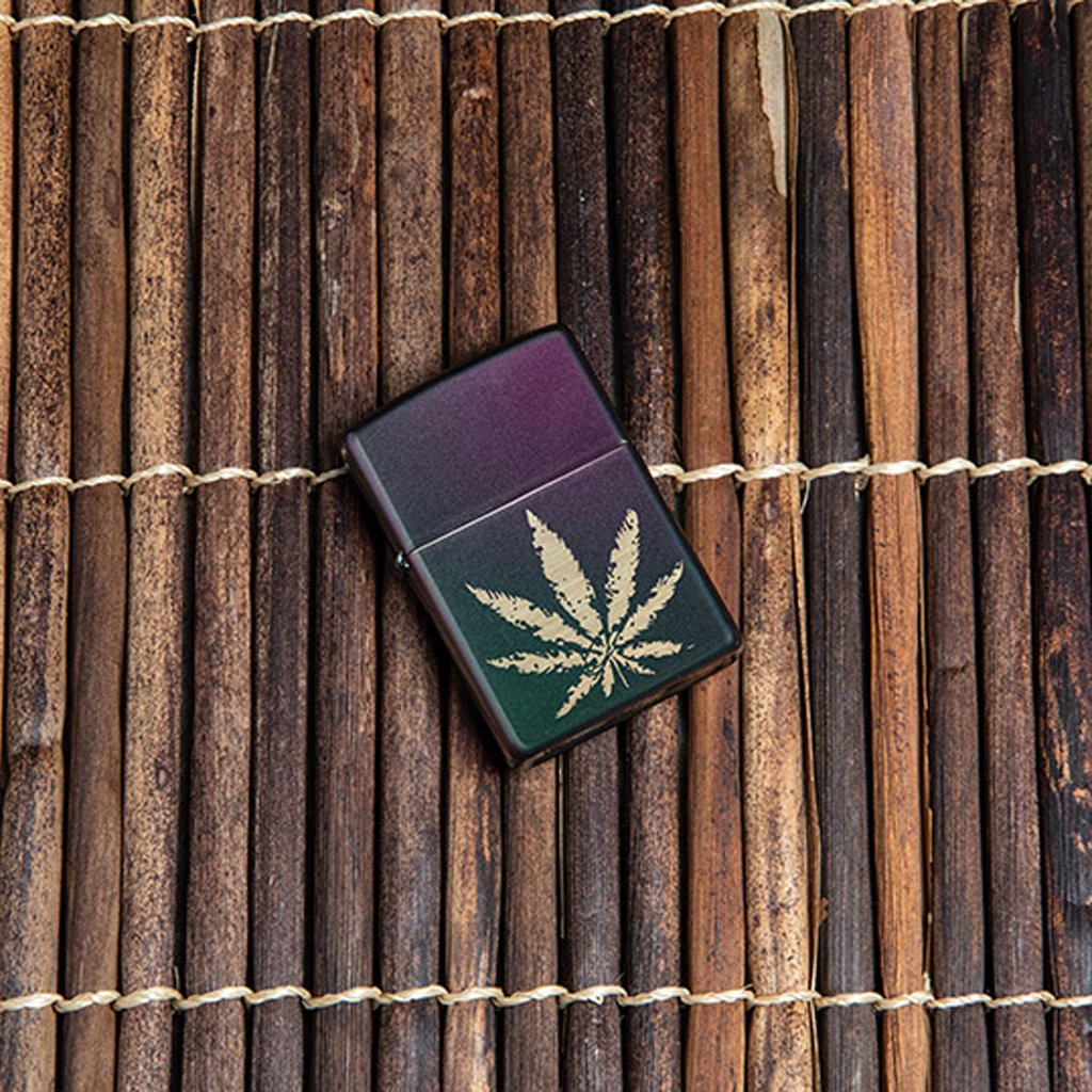 Zippo Iridescent Marijuana Leaf