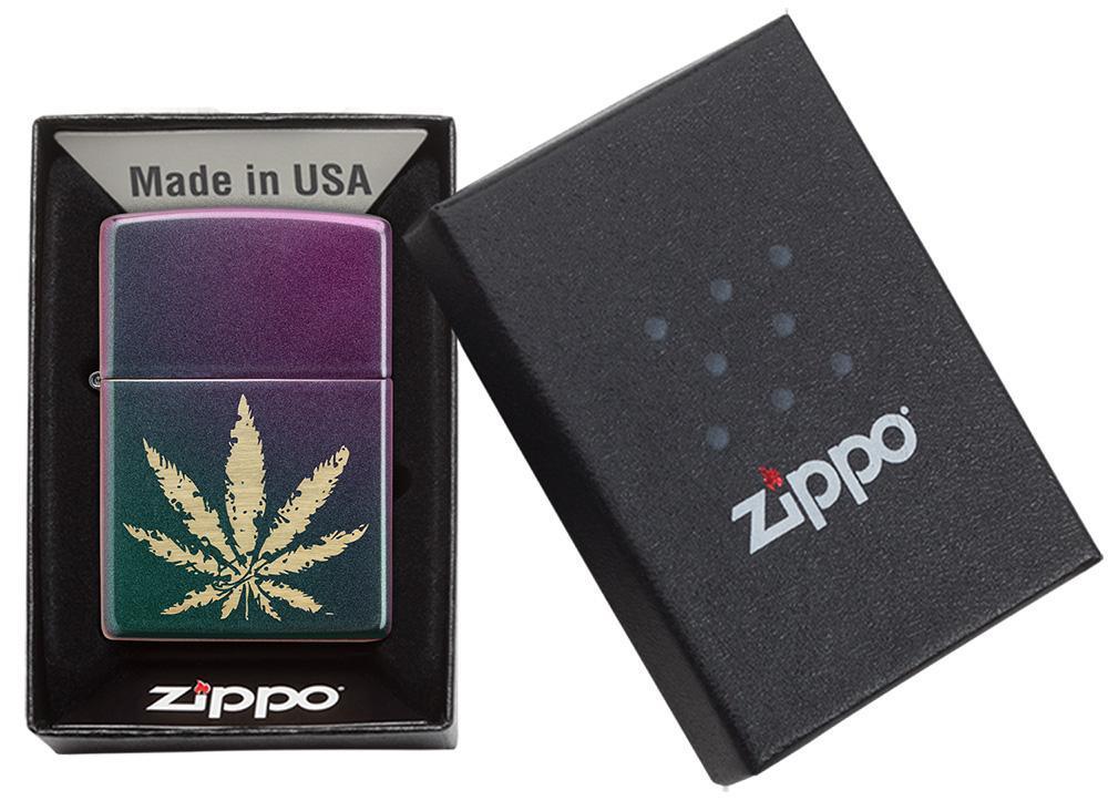 Zippo Iridescent Marijuana Leaf