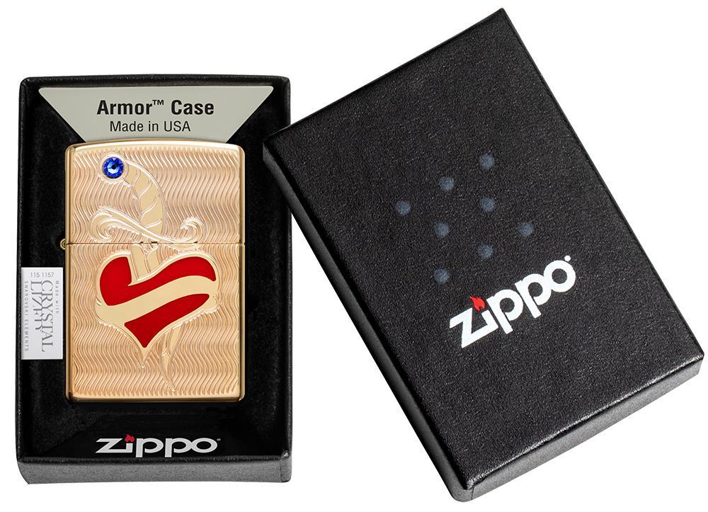 Zippo Armor® Heart and Sword Design