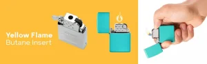 Giới thiệu về ruột bật lửa Zippo sử dụng gas Butan ngọn lửa màu vàng