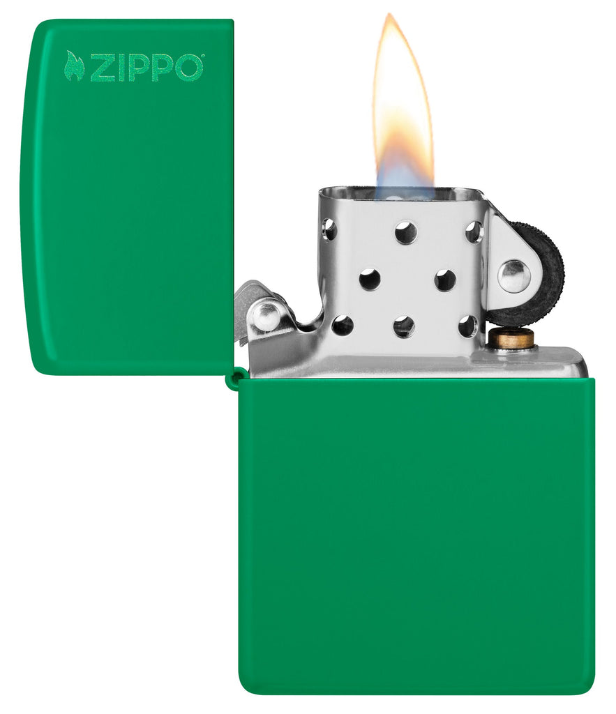 Classic Grass Green Matte Zippo Logo
