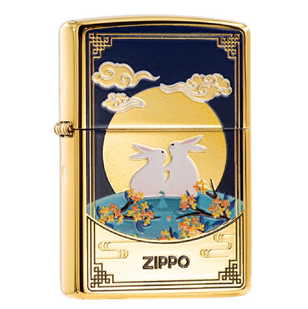 Zippo Moon and Rabbits Design CZA-2-36