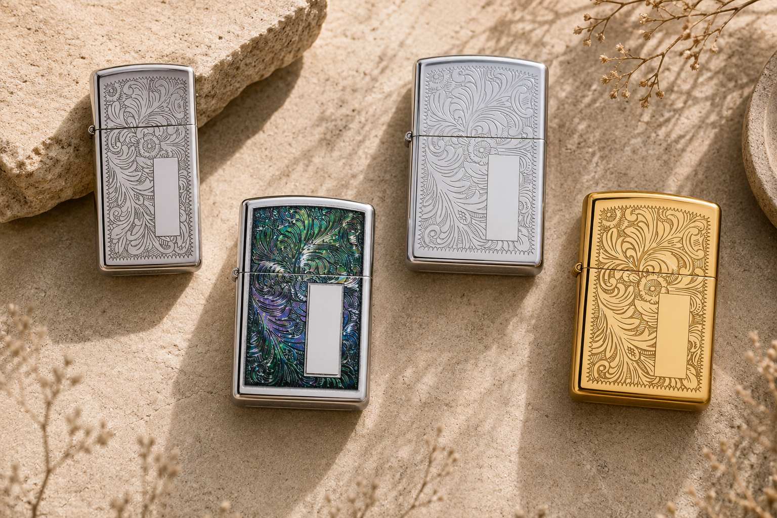 Zippo Venetian: Hoa văn khắc sâu phong cách cổ điển Ý